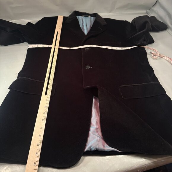 Wilke Rodriguez Single Breasted Mens Blazer 3 Button Velvet Sports Coat Jacket - Picture 12 of 16